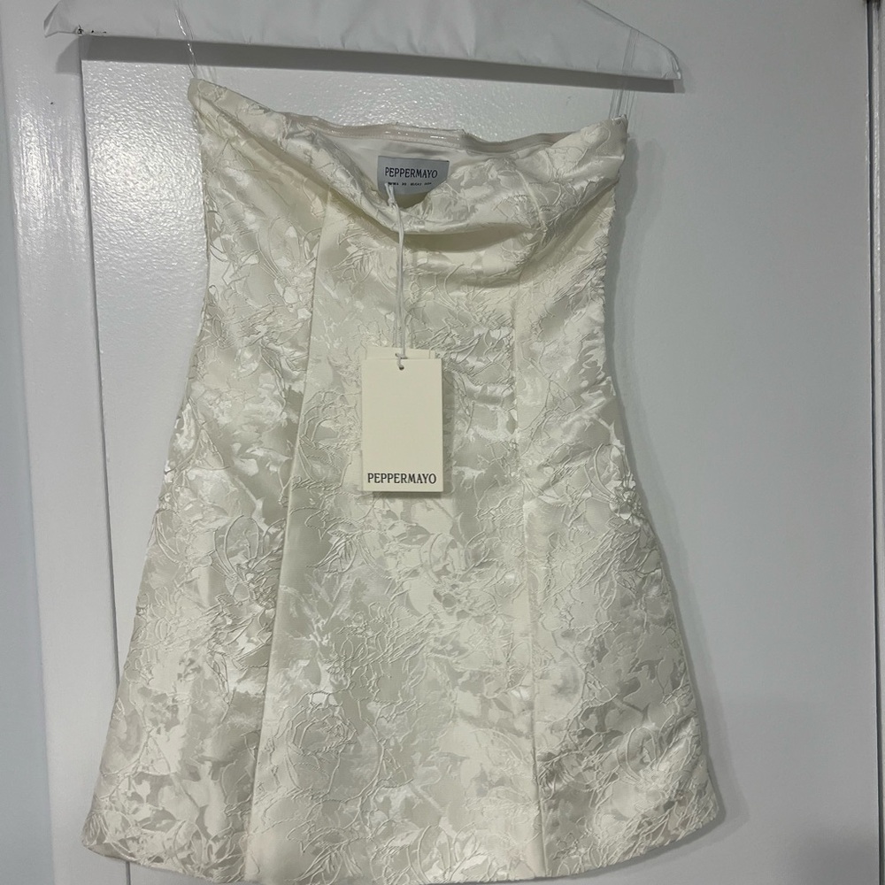 Peppermayo Cream Floral Women's minidress- eternity strapless minidress